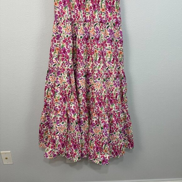 Storia Women's Maxi Dress Sleeveless Floral Print Lined Cross Back Multicolor XS - Picture 4 of 16